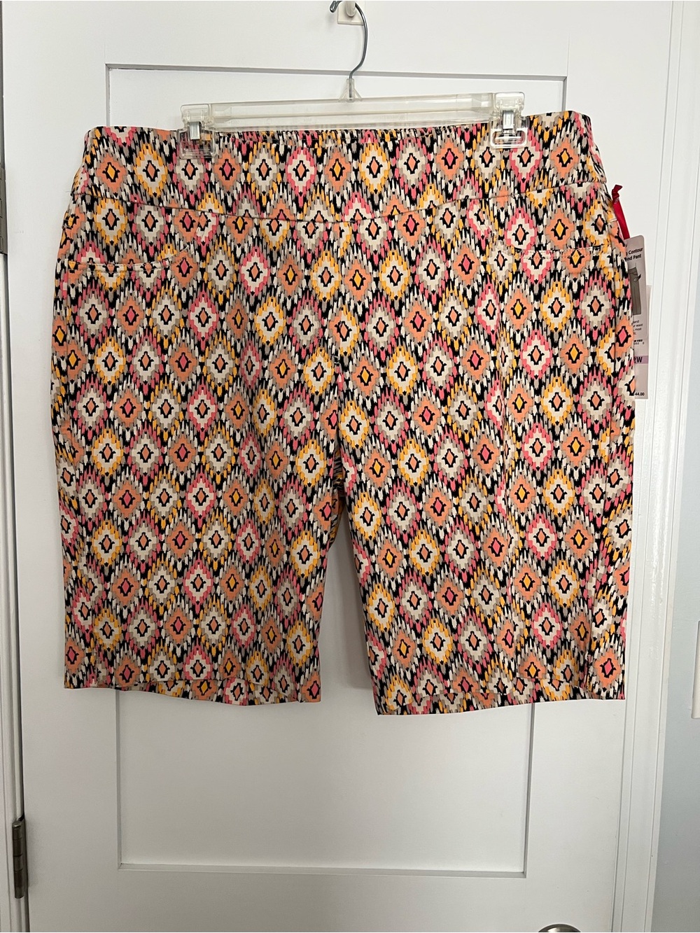 Ruby Rd. Men's Geometric Print Shorts in Tan, Pink, Yellow & Black